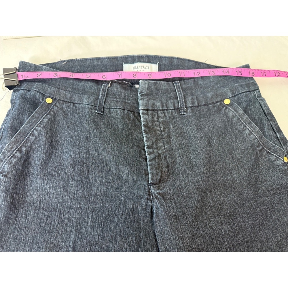 Ellen Tracy Womens Straight Leg Pants Size 10 Dark Wash Career Casual Trousers - Picture 2 of 4